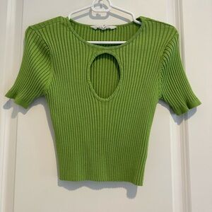Green Glassons Open Front Short Sleeve